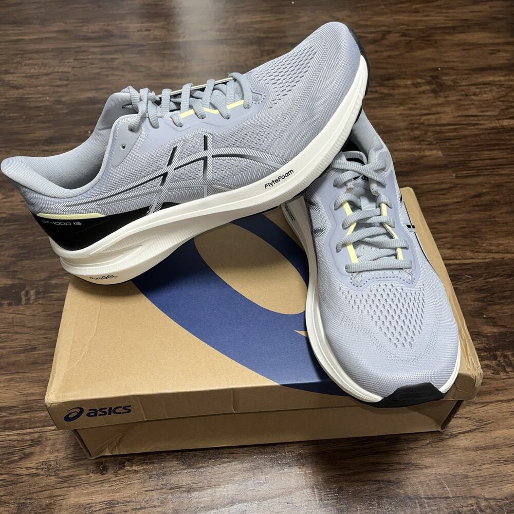 ASICS Mens' GT-1000-13 Running Shoes - Piedmont Grey/Black Size 9.5